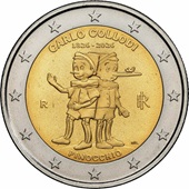 2 euro commémorative 2026 Italie pour le 200e anniversaire de la naissance de Carlo Collodi et son œuvre Pinocchio
