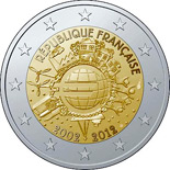 2 euros commemorative 2012 france les 10 ans de l-euro