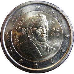 2 euro commémorative 2010 Italie Cavour