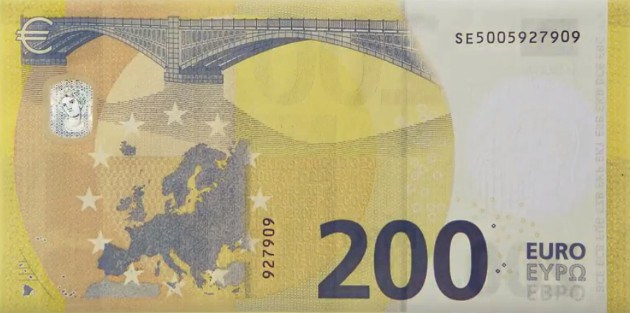 nouveau billet 200 euros de la série Europa
