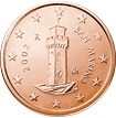 piece de 1 cent 1 centime d'euro saint marin