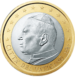 1 euro vatican jean paul II