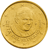 50 cent 50 centimes d'euro vatican  benoit XVI