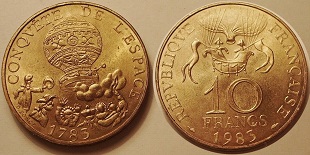 10 francs 1983 conquête de l'espace