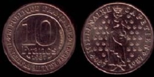 10 francs 1987 Hugues Capet, millénaire Capétien