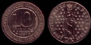 10 francs 1987 Hugues Capet, millénaire Capétien