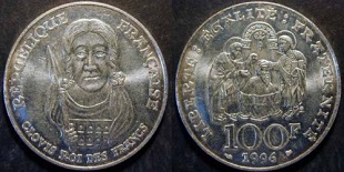 pièce de 100 franc clovis 1996