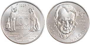 la pièce de 100 francs 1997 malraux