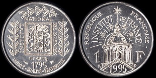 1 franc commémorative 1995 institut de france