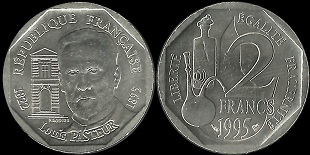 2 francs 1995 Louis Pasteur