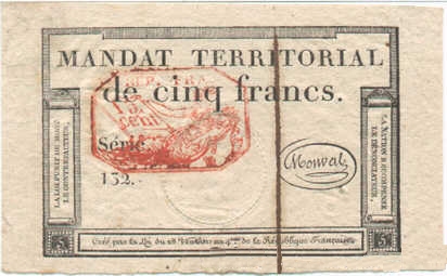 mandat territorial de 5 francs
