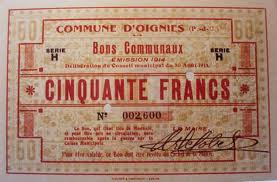 bons communaux de 50 francs