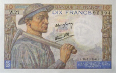 billet 10 francs 1942