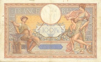 billet de 100 francs luc olivier merson de 1937