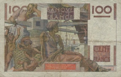 billet de 100 francs 1945 paysan
