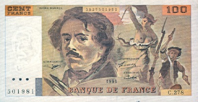 billet de 100 francs 1995 delacroix