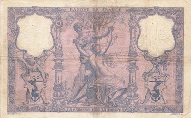 Billet 100 francs Bleu et Rose