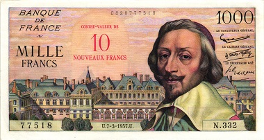 billet de 10 NF richelieu 1957