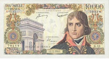 billet de 10000 francs bonaparte 1956