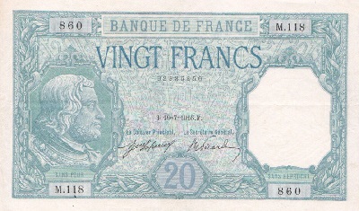 billet de 20 francs 1916 bayard