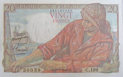 billet de 20 francs pecheur 1949