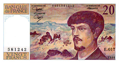billet de 20 francs 1986 debussy