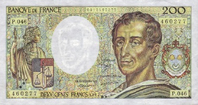 billet de 200 francs 1982 Montesquieu