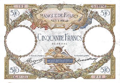 billet de 50 francs luc olivier merson 1934