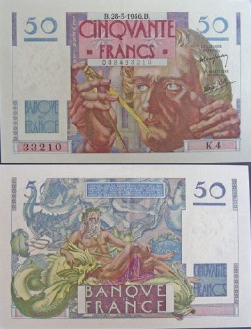 billet de 50 francs 1946 le verrier