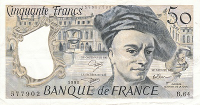 billet de 50 francs quentin de la tour 1991