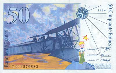 billet de 50 francs 1994 saint exupery