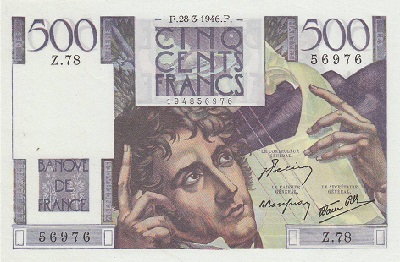 billet de 500 francs 1946 chateaubriand