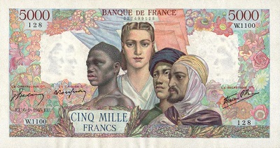 billet de 5000 francs 1945 empire francais