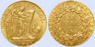 louis d'or 1793 24 livres en or 