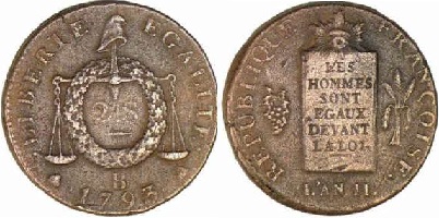 2 sols aux balances 1793 