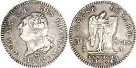 30 sols 1792 type franois