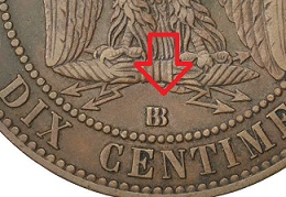 10 centimes 1864 BB Napoléon III tête laurée 