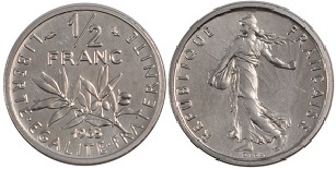 demi franc 1965 semeuse