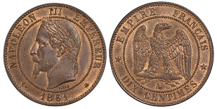 10 centimes 1861  napoleon III tête laurée
