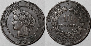 10 centimes 1876 Cérès