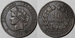 10 centimes Cérès 1870-1898