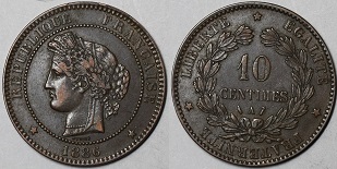 10 centimes 1886 Cérès