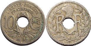 10 centimes 1922 lindauer