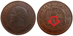 2 centimes 1854 MA Napoléon III tête nue