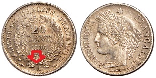20 centimes 1850 A Cérès
