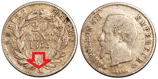 20 centimes 1862 A Napoléon III tête nuer