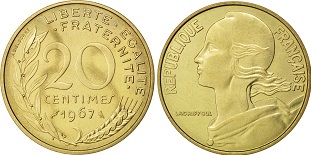 20 centimes 1967 marianne