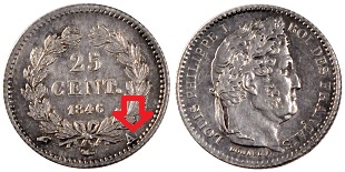 25 centimes 1846 A Louis Philippe