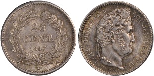 25 centimes 1847 Louis Philippe