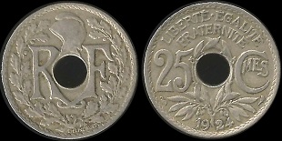 25 centimes 1924 lindauer